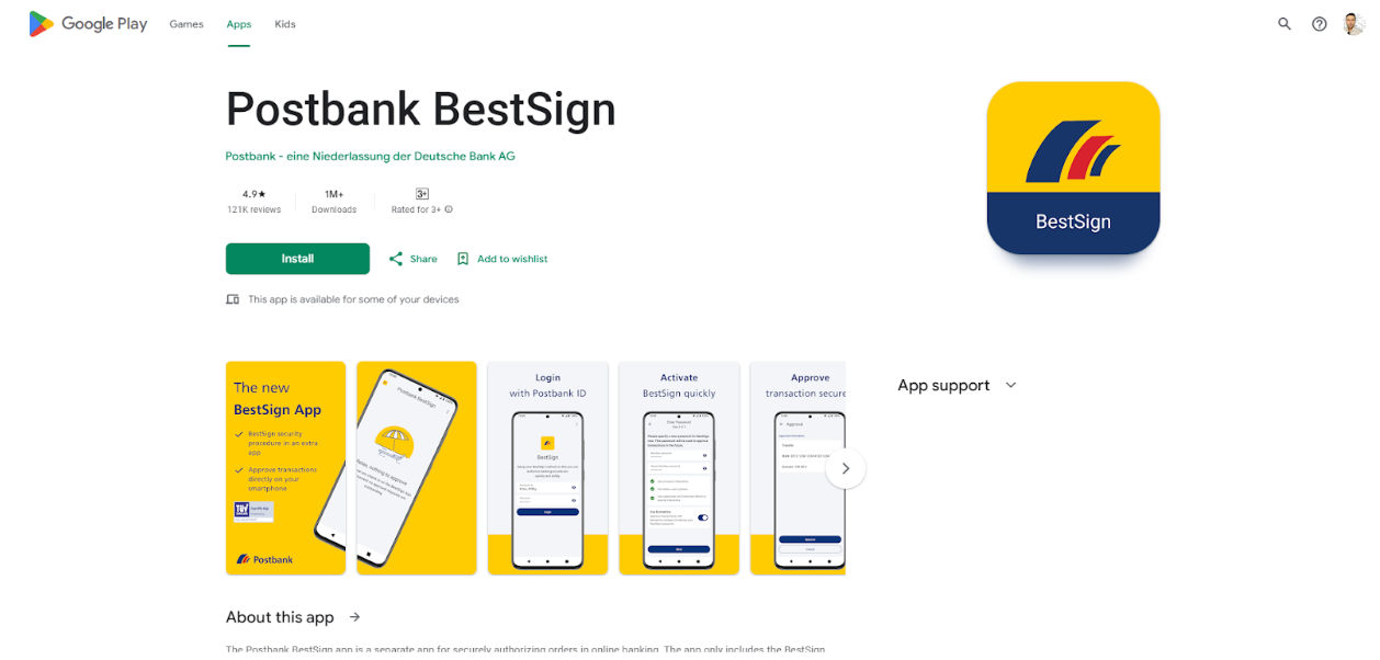 postbank bestsign 다운로드